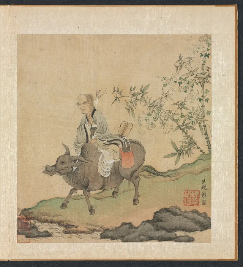 明代陈洪绶《老子骑牛》
