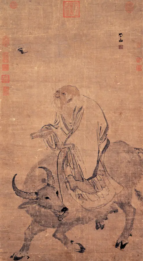 明代张路《老子骑牛图》